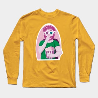 Cinema lover eating popcorn Long Sleeve T-Shirt